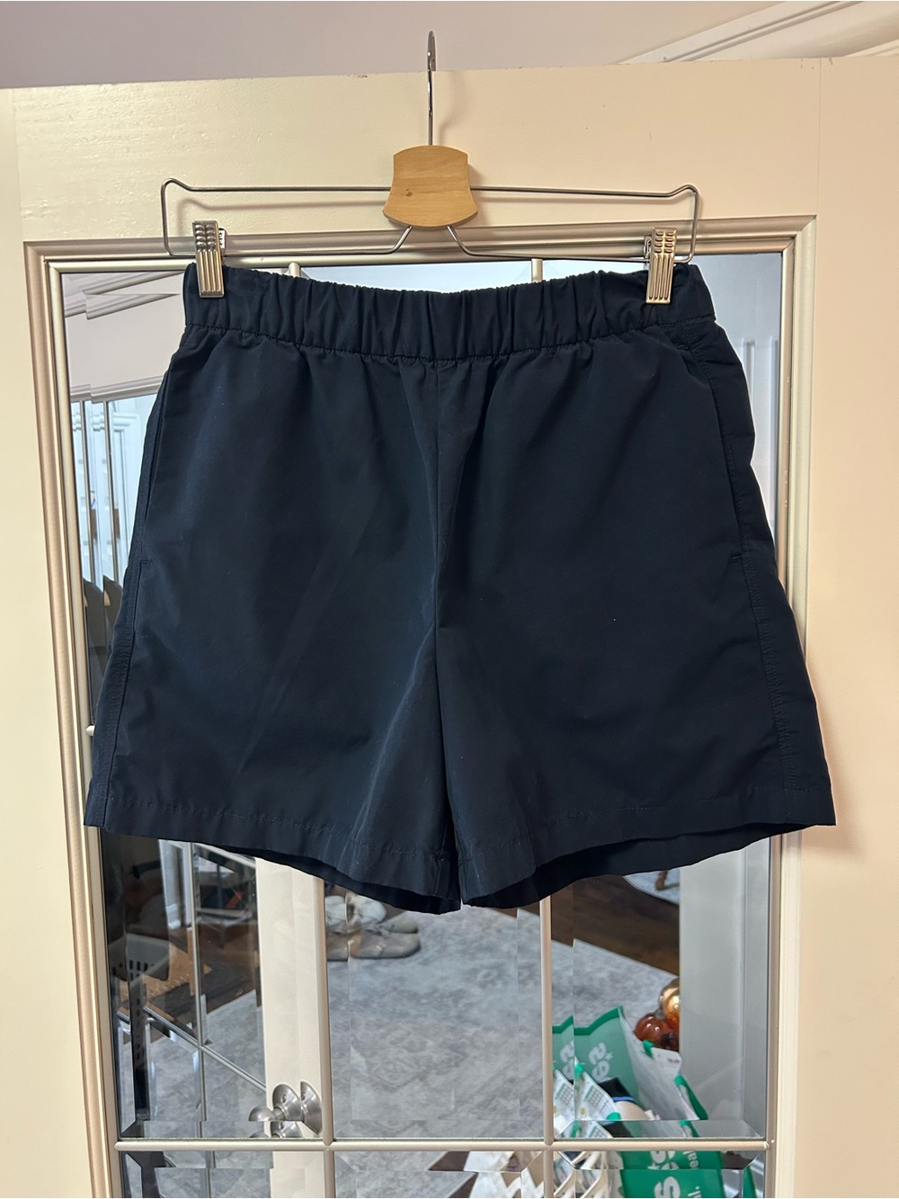 Calvin Klein Navy High Waisted Shorts- worn once, great condition